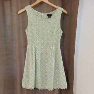 Women's Miss Chievous Eyelet Fit & Flare Teal Dress Size Small
